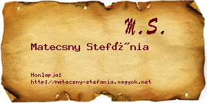 Matecsny Stefánia névjegykártya